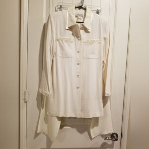 2 Piece Cream Jacket/Pants Suit